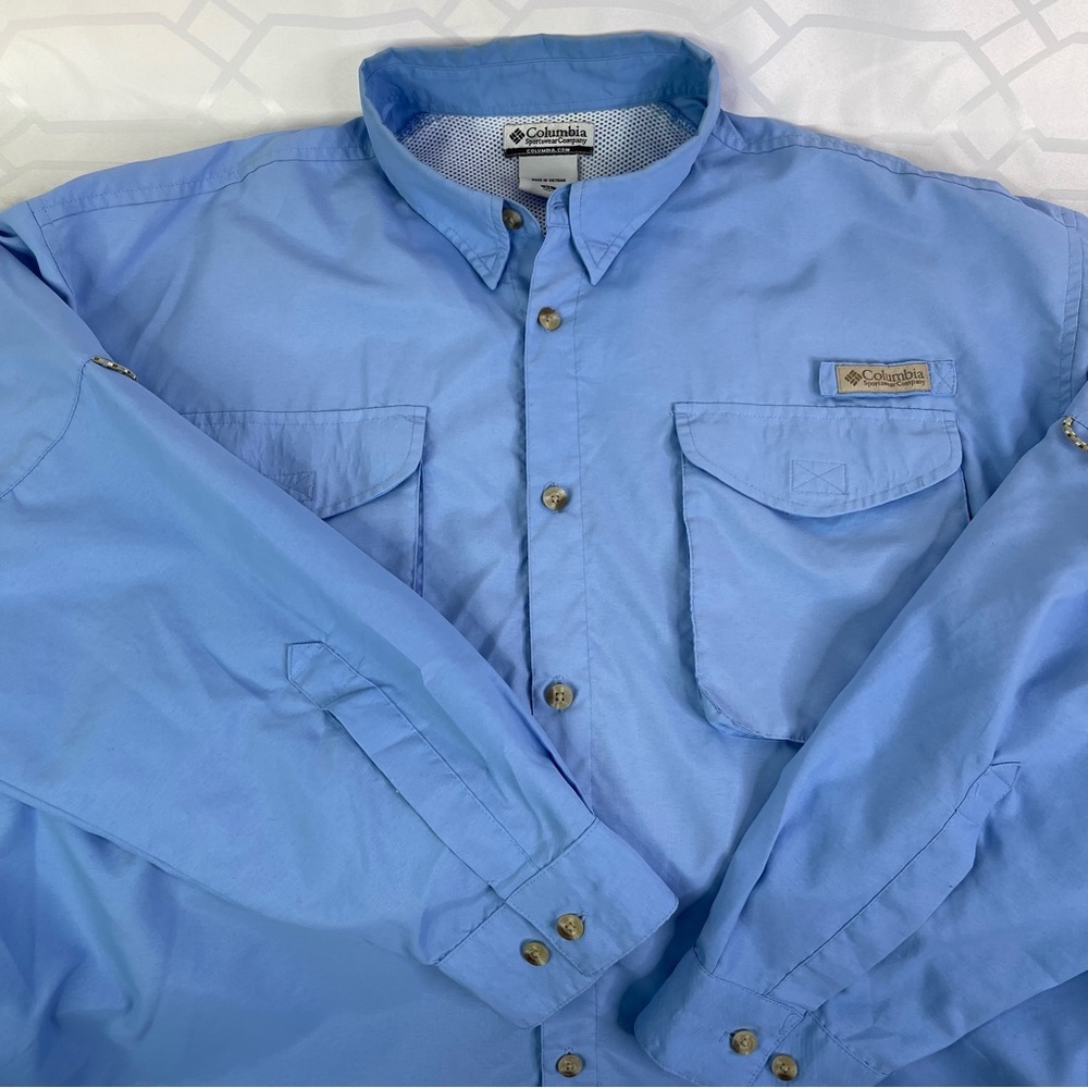 Columbia Light Blue Outdoor Long Sleeve Shirt Men’s Size XL